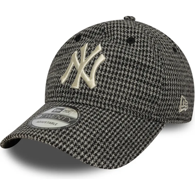 kepure-islenkta-juoda-reguliuojamas-9twenty-houndstooth-new-york-yankees-mlb-new-era
