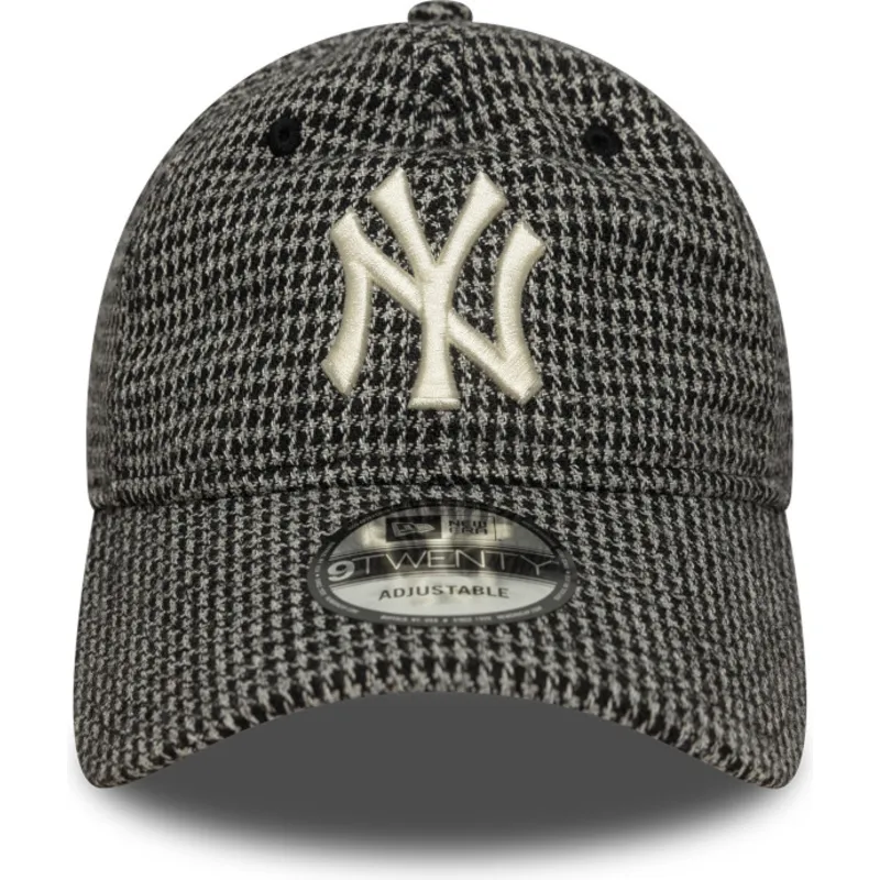 kepure-islenkta-juoda-reguliuojamas-9twenty-houndstooth-new-york-yankees-mlb-new-era