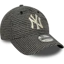 kepure-islenkta-juoda-reguliuojamas-9twenty-houndstooth-new-york-yankees-mlb-new-era