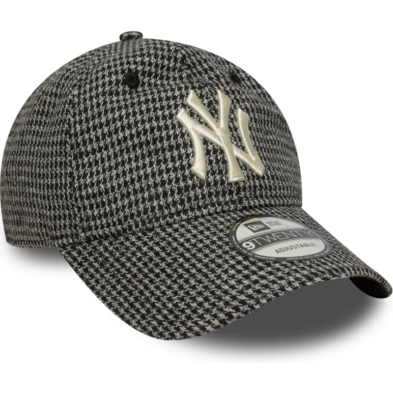 kepure-islenkta-juoda-reguliuojamas-9twenty-houndstooth-new-york-yankees-mlb-new-era