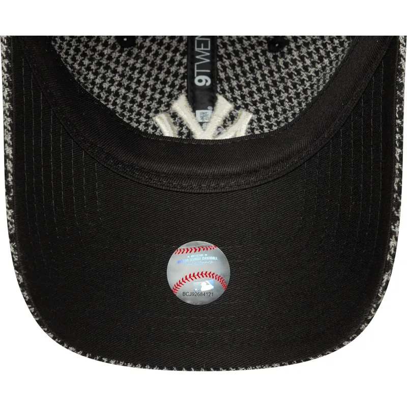 kepure-islenkta-juoda-reguliuojamas-9twenty-houndstooth-new-york-yankees-mlb-new-era
