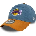 regulowana-niebiesko-brazowa-czapka-z-zakrzywionym-daszkiem-9twenty-denim-midi-los-angeles-lakers-nba-od-new-era