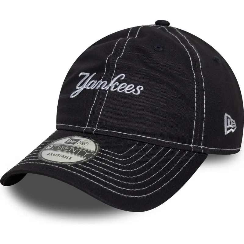 kepure-islenkta-tamsiai-melyna-reguliuojama-juostele-9twenty-contrast-stitch-new-york-yankees-mlb-new-era