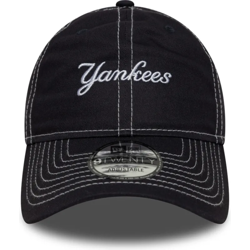 kepure-islenkta-tamsiai-melyna-reguliuojama-juostele-9twenty-contrast-stitch-new-york-yankees-mlb-new-era