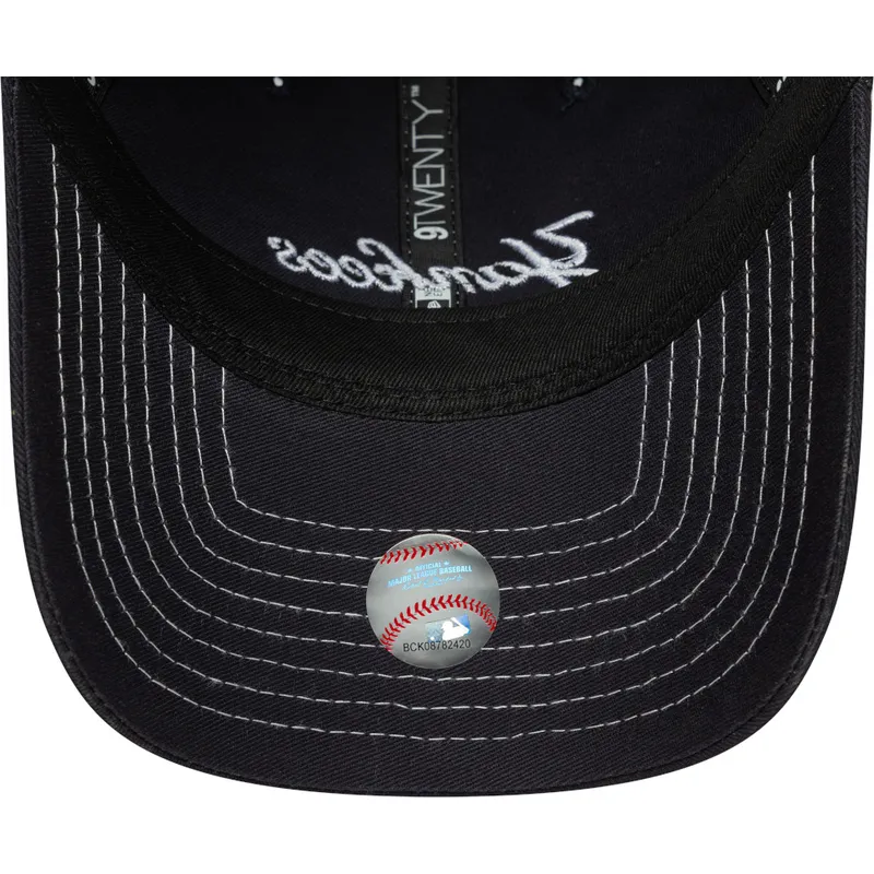 kepure-islenkta-tamsiai-melyna-reguliuojamas-9twenty-contrast-stitch-new-york-yankees-mlb-new-era