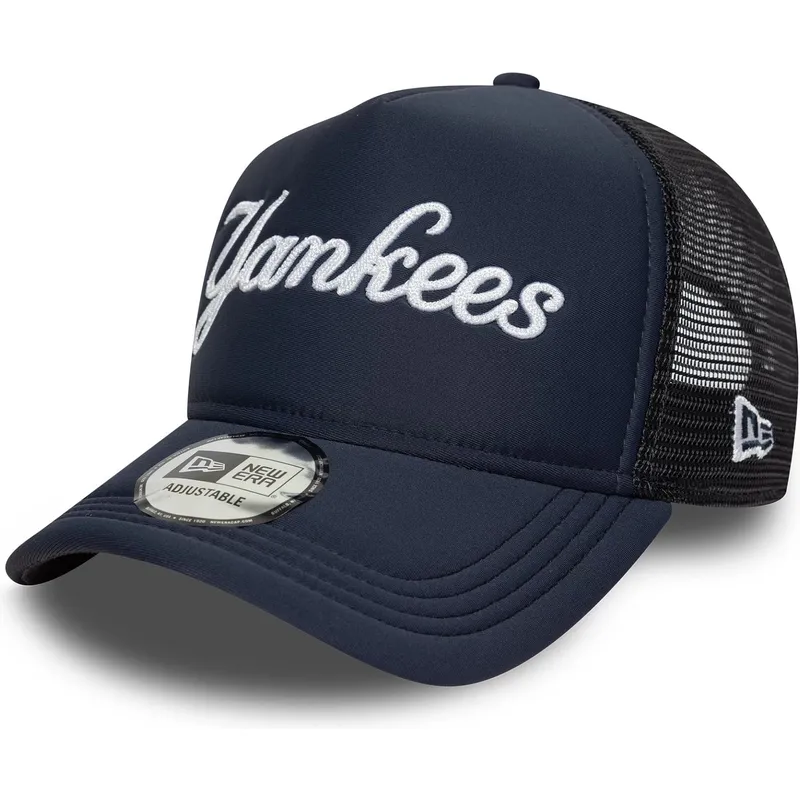 kepure-islenkta-tamsiai-melyna-snapback-a-frame-script-new-york-yankees-mlb-new-era