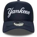 kepure-islenkta-tamsiai-melyna-snapback-a-frame-script-new-york-yankees-mlb-new-era