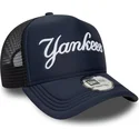 kepure-islenkta-tamsiai-melyna-snapback-a-frame-script-new-york-yankees-mlb-new-era