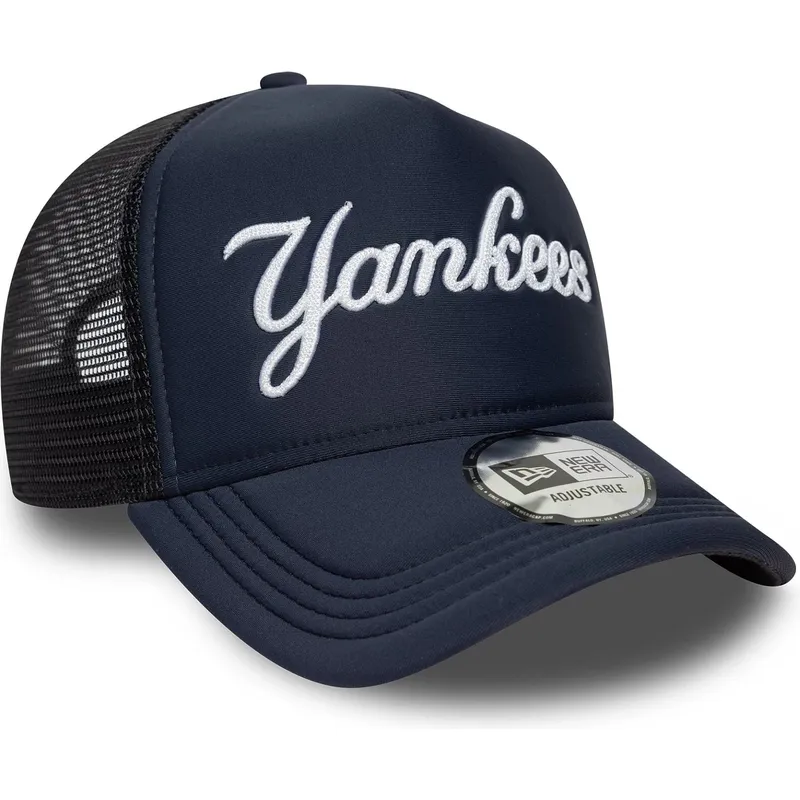 kepure-islenkta-tamsiai-melyna-snapback-a-frame-script-new-york-yankees-mlb-new-era