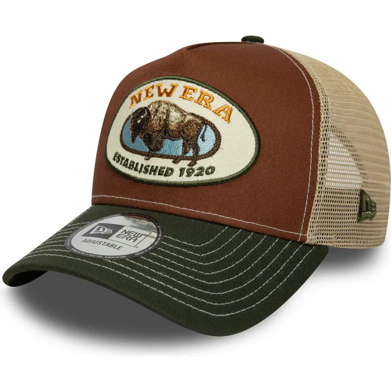 cap-islenkta-multicolor-snapback-marron-a-frame-animal-patch-bufalo-new-era