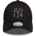 kepure-islenkta-juoda-reguliuojamas-9forty-leopard-infill-new-york-yankees-mlb-new-era