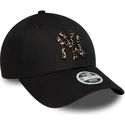 kepure-islenkta-juoda-reguliuojamas-9forty-leopard-infill-new-york-yankees-mlb-new-era