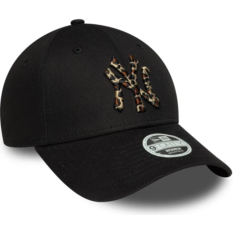 kepure-islenkta-juoda-reguliuojamas-9forty-leopard-infill-new-york-yankees-mlb-new-era