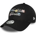 kepure-islenkta-juoda-reguliuojamas-9forty-floral-script-new-york-yankees-mlb-new-era