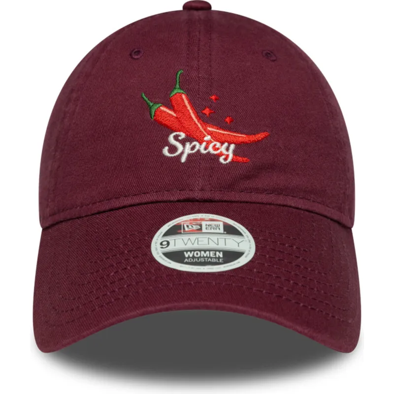 regulowana-bordowa-czapka-z-zakrzywionym-daszkiem-dla-kobiet-9twenty-phrase-spicy-new-era