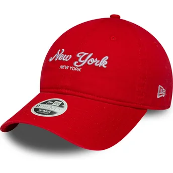 Regulowana pomarańczowa czapka z zakrzywionym daszkiem dla kobiet 9TWENTY City of New York marki New Era