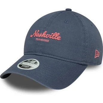 Kepurė išlenkta mėlyna reguliuojama juostelė 9TWENTY City Nashville New Era