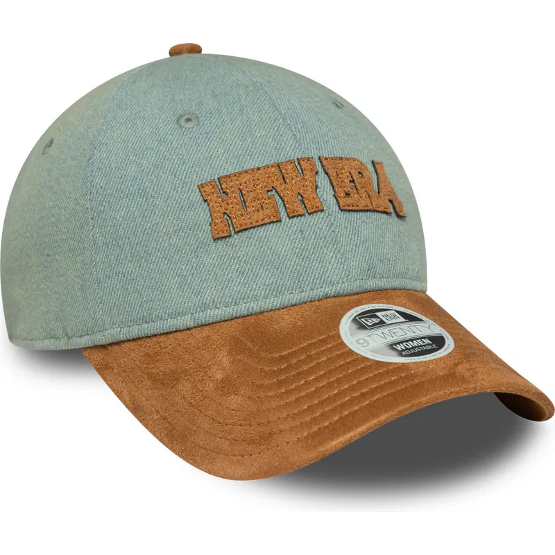 regulowana-niebiesko-brazowa-czapka-z-zakrzywionym-daszkiem-dla-kobiet-9twenty-western-pin-new-era