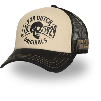 Czapka trucker beżowa i czarna CREW28 Von Dutch