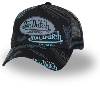 Czarna i niebieska czapka trucker CAFE06 od Von Dutch