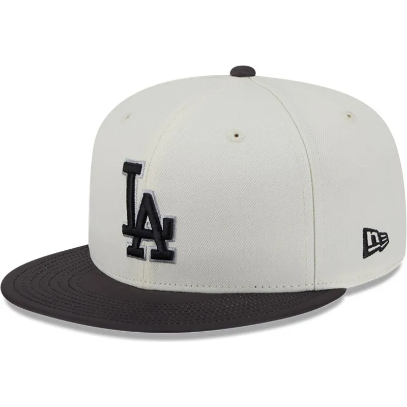 bezowo-czarna-dopasowana-czapka-z-daszkiem-59fifty-clr-dvlp-los-angeles-dodgers-mlb-new-era