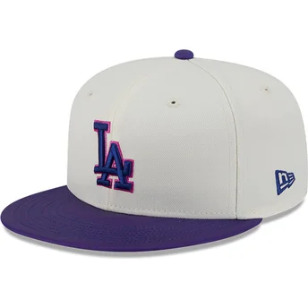 Beżowa i fioletowa dopasowana czapka z daszkiem 59FIFTY CLR DVLP Los Angeles Dodgers MLB New Era