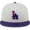 gorra-plana-beige-y-violeta-ajustada-59fifty-clr-dvlp-de-los-angeles-dodgers-mlb-de-new-era