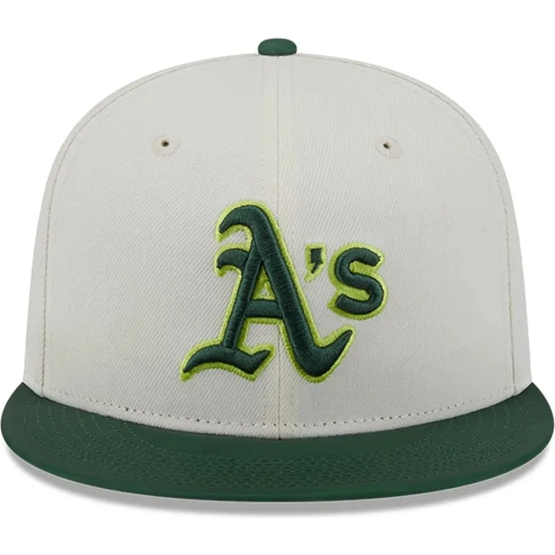czapka-plaska-bezowo-zielona-dopasowana-59fifty-clr-dvlp-oakland-athletics-mlb-new-era