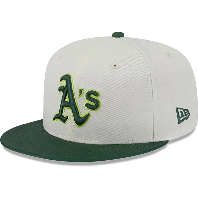 czapka-plaska-bezowo-zielona-dopasowana-59fifty-clr-dvlp-oakland-athletics-mlb-new-era
