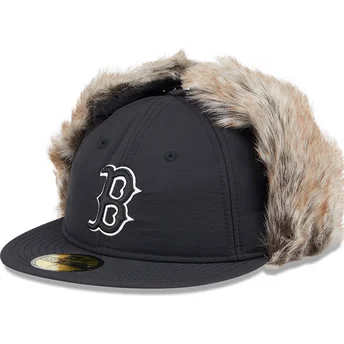 Czarna dopasowana czapka z daszkiem 59FIFTY Winter Dog Ear Boston Red Sox MLB od New Era