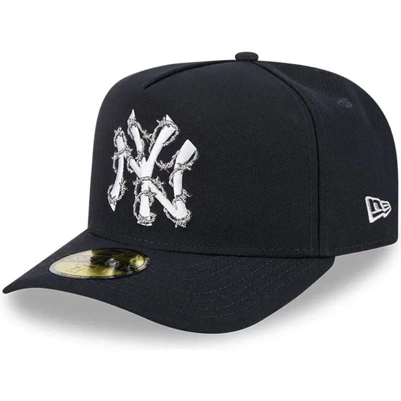 kepure-islenkta-tamsiai-melyna-priglundanti-59fifty-a-frame-wired-new-york-yankees-mlb-new-era