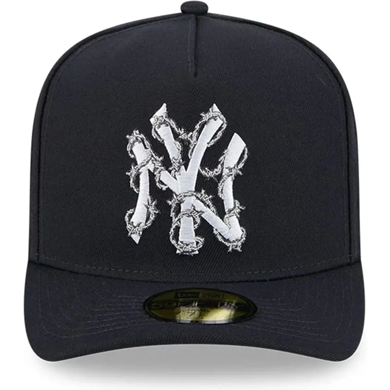 kepure-islenkta-tamsiai-melyna-priglundanti-59fifty-a-frame-wired-new-york-yankees-mlb-new-era