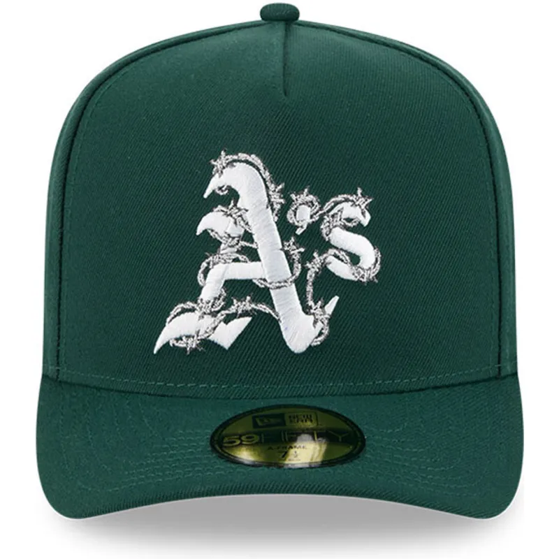 zielona-dopasowana-czapka-z-zakrzywionym-daszkiem-59fifty-a-frame-wired-oakland-athletics-mlb-new-era