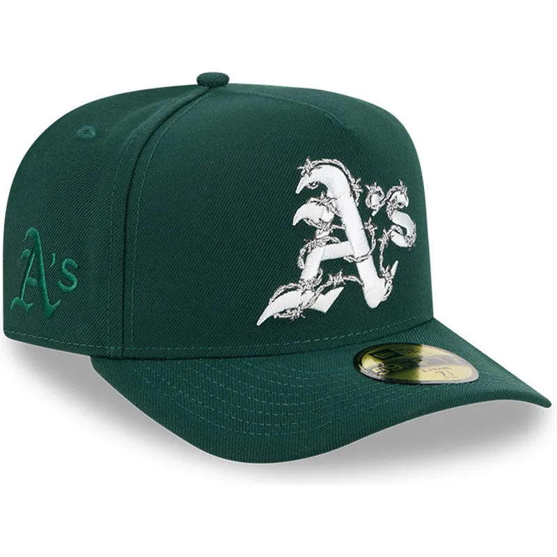 zielona-zakrzywiona-czapka-dopasowana-59fifty-a-frame-wired-oakland-athletics-mlb-od-new-era