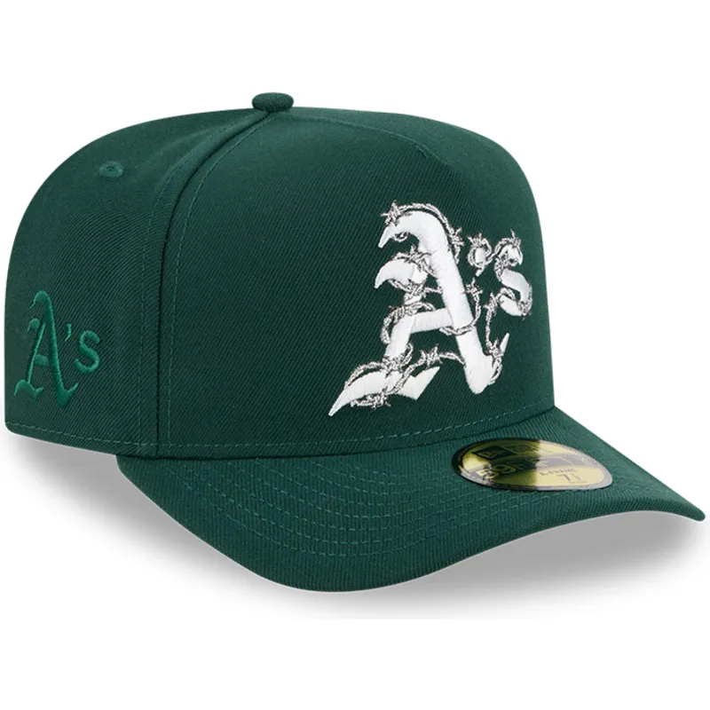 zielona-dopasowana-czapka-z-zakrzywionym-daszkiem-59fifty-a-frame-wired-oakland-athletics-mlb-new-era