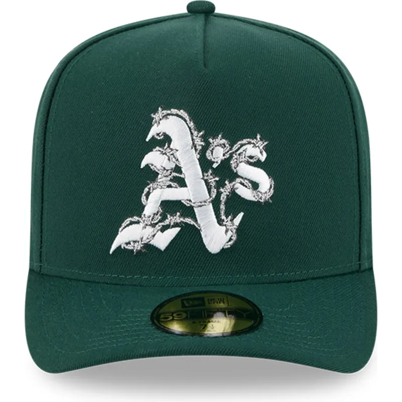 zielona-dopasowana-czapka-z-zakrzywionym-daszkiem-59fifty-a-frame-wired-oakland-athletics-mlb-new-era