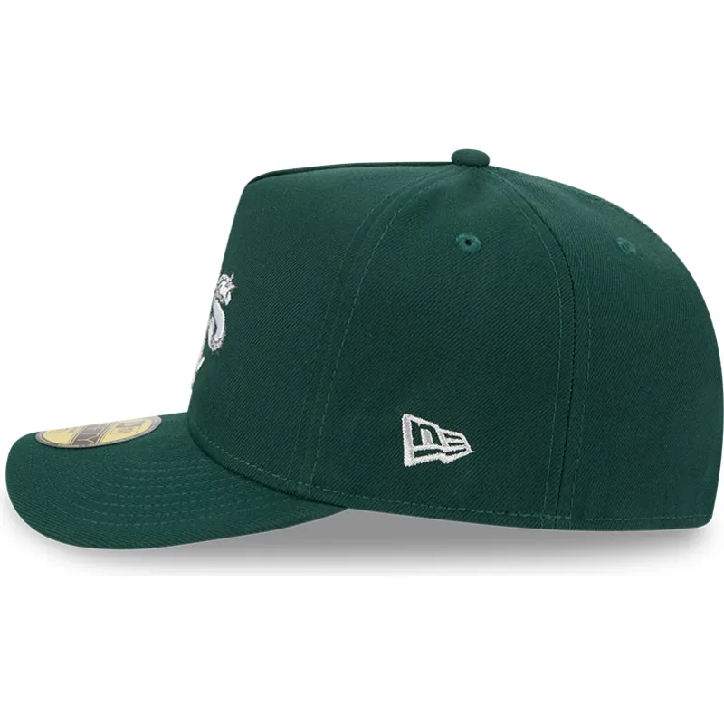 zielona-zakrzywiona-czapka-dopasowana-59fifty-a-frame-wired-oakland-athletics-mlb-od-new-era