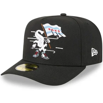 Czarna zakrzywiona czapka 59FIFTY A Frame Cartoon Chicago White Sox MLB od New Era