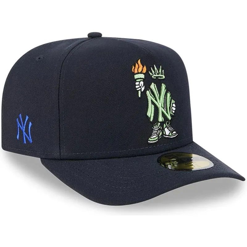 kepure-islenkta-tamsiai-melyna-priglundanti-59fifty-a-frame-cartoon-new-york-yankees-mlb-new-era