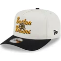 bezowo-czarna-zakrzywiona-czapka-snapback-9fifty-a-frame-chainstitch-boston-bruins-nhl-new-era