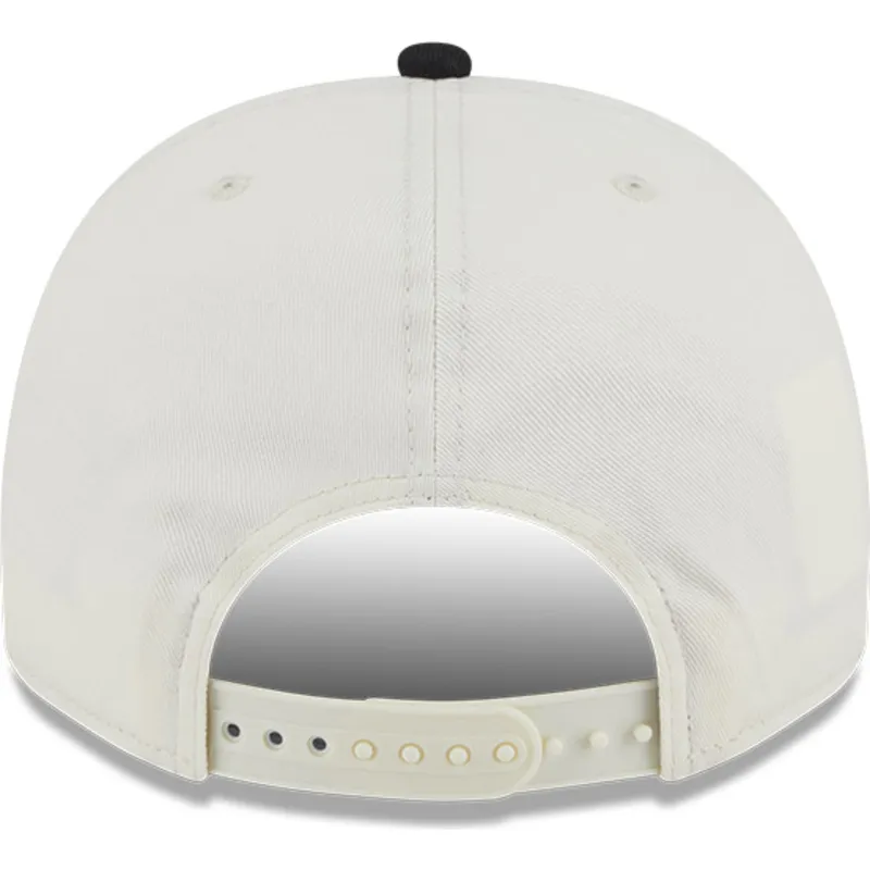 bezowo-czarna-zakrzywiona-czapka-snapback-9fifty-a-frame-chainstitch-boston-bruins-nhl-new-era