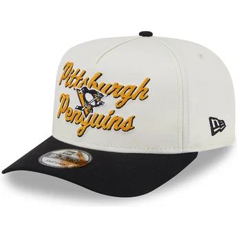 Καπέλο καμπυλωτό μπεζ και μαύρο snapback 9FIFTY A Frame Chainstitch των Pittsburgh Penguins NHL από τη New Era
