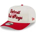 gorra-curva-beige-y-roja-snapback-9fifty-a-frame-chainstitch-de-detroit-red-wings-nhl-de-new-era