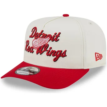 Καπέλο καμπυλωτό μπεζ και κόκκινο snapback 9FIFTY A Frame Chainstitch των Detroit Red Wings NHL της New Era
