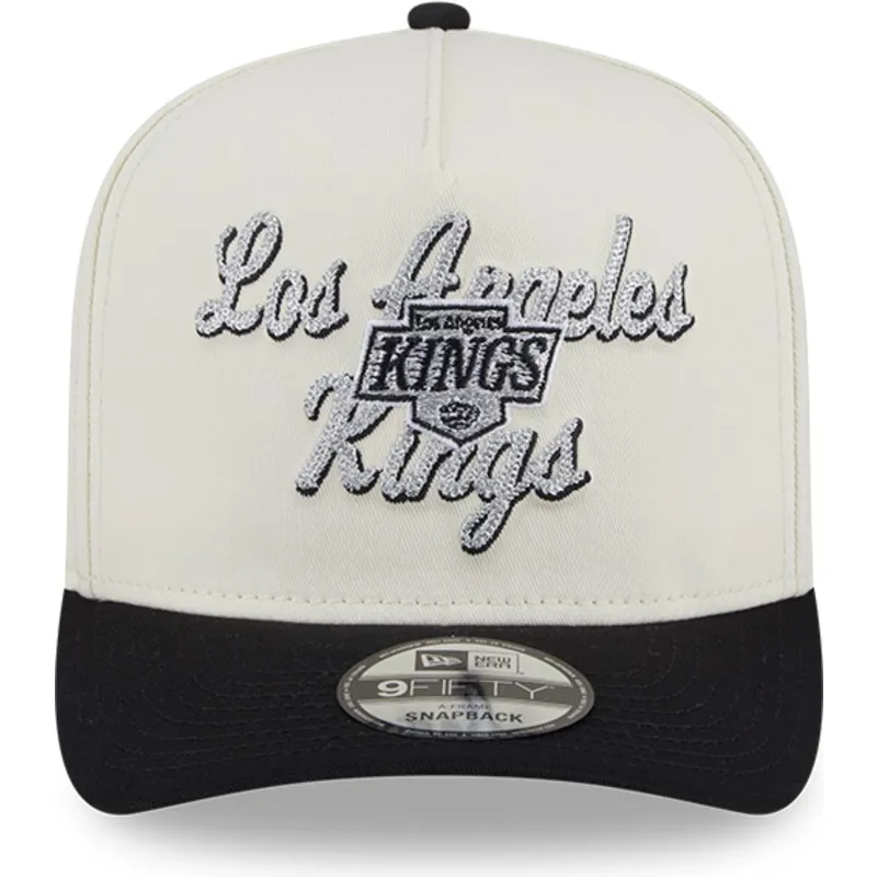 czapka-z-zakrzywionym-daszkiem-bezowo-czarna-snapback-9fifty-a-frame-chainstitch-los-angeles-kings-nhl-new-era