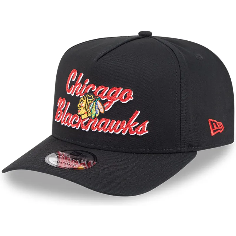 kepure-islenkta-juoda-snapback-9fifty-a-frame-chainstitch-chicago-blackhawks-nhl-new-era