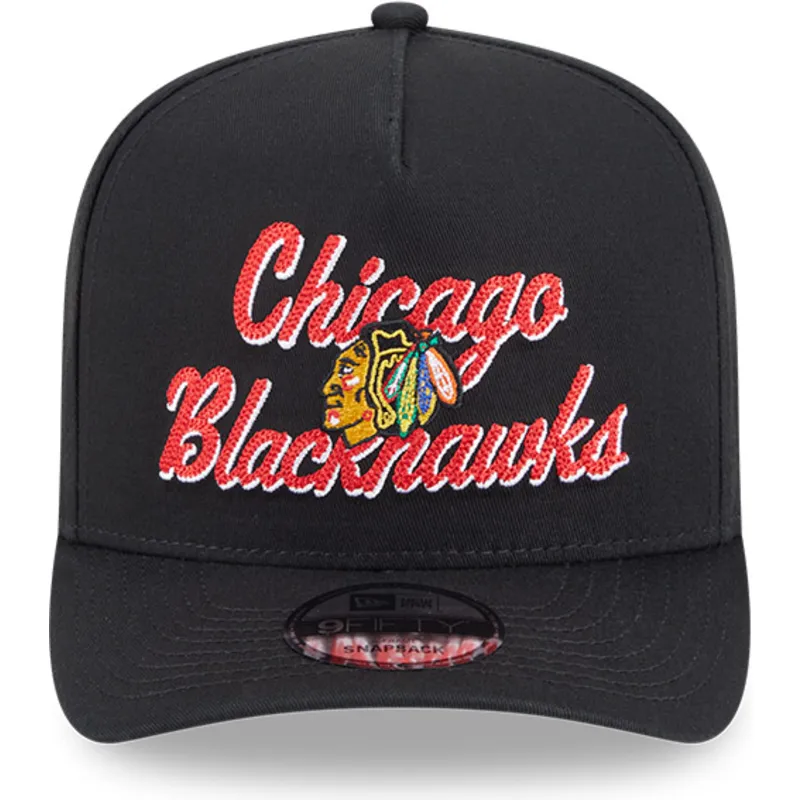 czarna-czapka-z-zakrzywionym-daszkiem-snapback-9fifty-a-frame-chainstitch-chicago-blackhawks-nhl-new-era