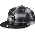 kepure-plokscia-juoda-snapback-9fifty-retro-crown-plaid-chicago-white-sox-mlb-new-era