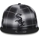 kepure-plokscia-juoda-snapback-9fifty-retro-crown-plaid-chicago-white-sox-mlb-new-era