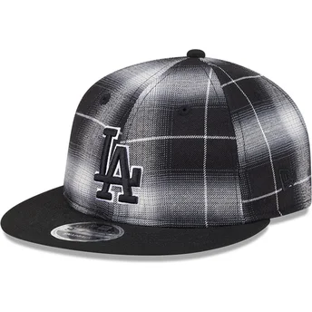 Cap plokščia black snapback 9FIFTY Retro Crown Plaid Los Angeles Dodgers MLB New Era